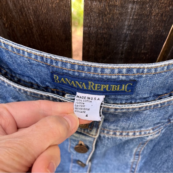 Banana Republic Vintage 90’s Y2K Denim Full Button Down Sleeveless Dress Sz 4 - Picture 2 of 16